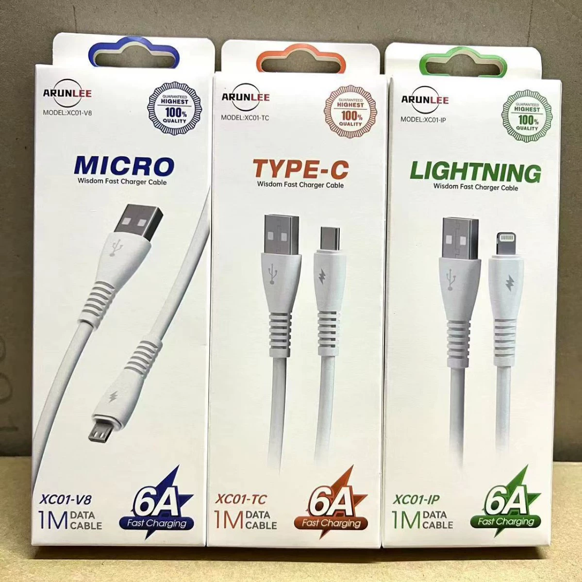 6A полностью совместимый кабель для зарядки и передачи данных подходит для iPhone Android Type-C флэш-зарядка 6A линия быстрой зарядки