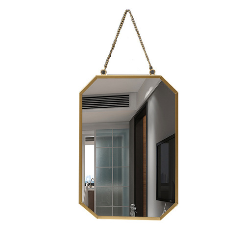 Nordic style iron square wall-mounted mirror for bathroom, toilet, dormitory, wall-mounted mirror for washbasin, hanging makeup mirror