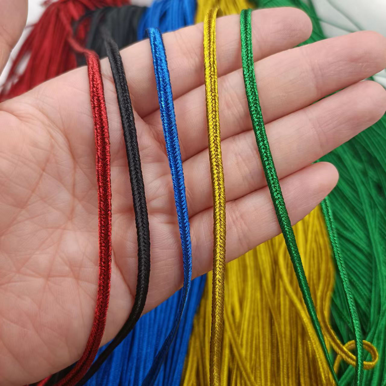 3毫米坑绳彩色金丝银色凹带 蛇腹带凹槽UU绳KK如意带娃娃服装辅料