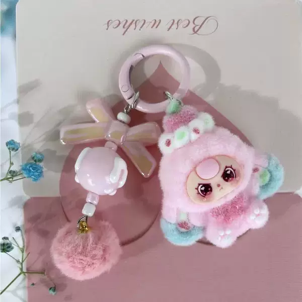 Three-Year-Old Cute Cartoon Doll Pendant New Backpack Bag Decoration Girl Keychain Student Gift for Best Friend