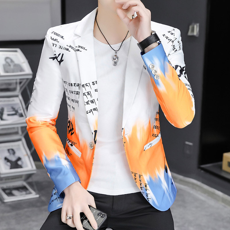 Gradient Color Small Suit 2024 Spring and Autumn New Men's Casual British Style Suit Stylist Trendy Jacket for Men Gradient Color Small Suit 2024 Spring and Autumn New Men's Casual British Style Suit Stylist Trendy Jacket for Men