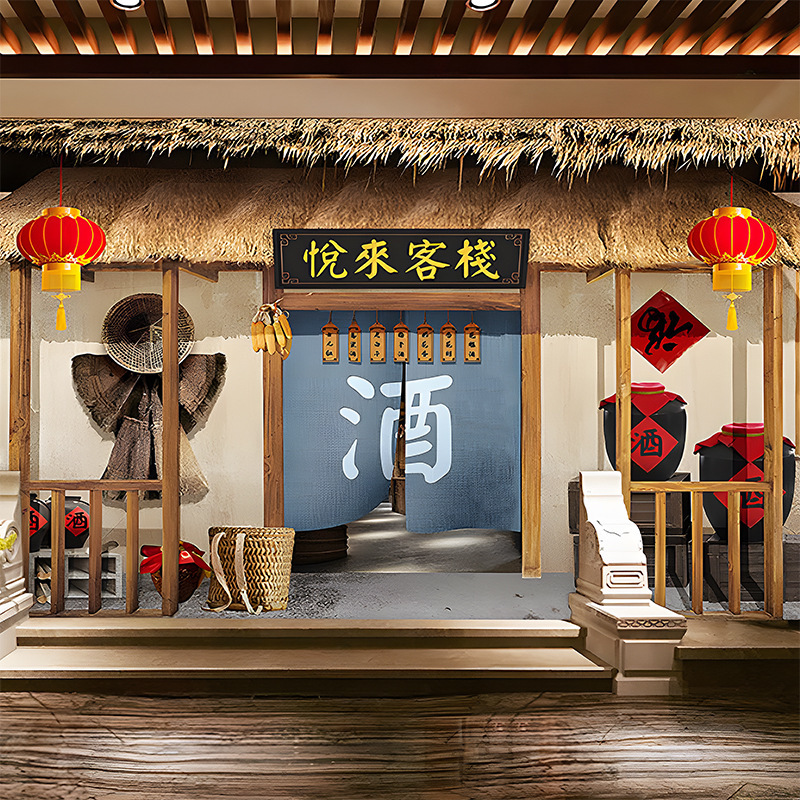 Live Broadcast Room Background Wall Cloth, Rural Grain Harvest, Peppers, Corn, Agricultural Products, Anchor Brings Goods, Old House Photo Cloth