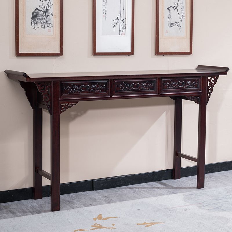 Antique-Style Rural Living Room Eight Immortals Table, Central Hall Strip Case, New Chinese-Style Entrance Solid Wood Offering Table, Incense Table, Household Shrine