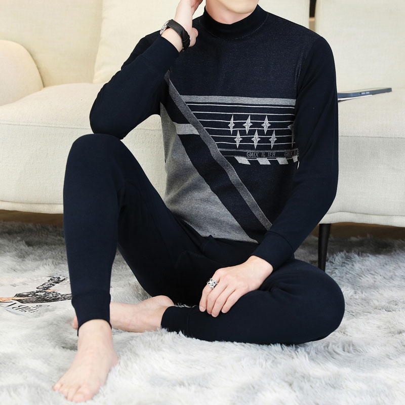 808 네이비블루 미드칼라 [순면 속옷세트]