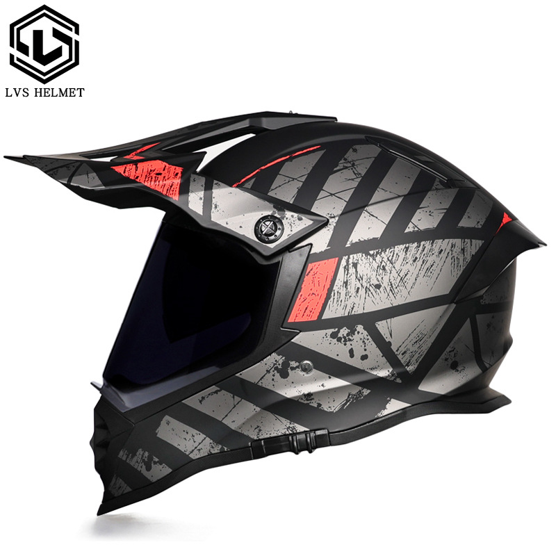 Nuevo off-road tire casco de doble lente carretera tire casco completo motocicleta Larga Distancia unisex Four Seasons universal LVS