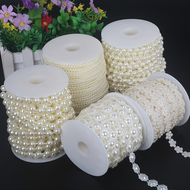 Round Sunflower Double Line Pearl Chain Connected Beads Wedding Dress Chain Handmade DIY Accessories Hair Accessories Wedding Decoration Materials Round Sunflower Double Line Pearl Chain Connected Beads Wedding Dress Chain Handmade DIY Accessories Hair Accessories Wedding Decoration Materials