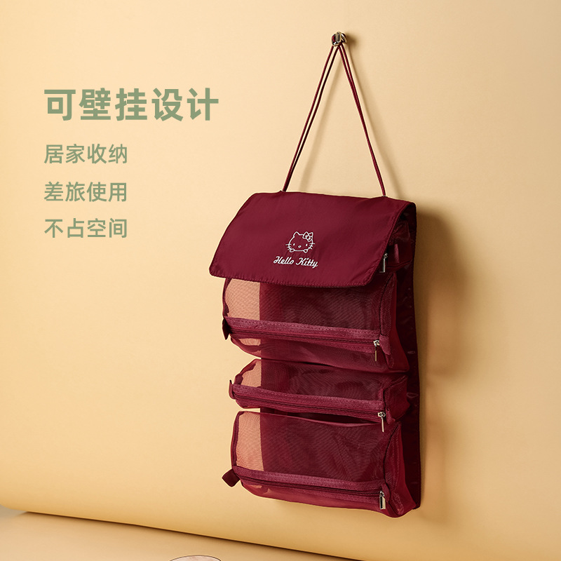 Popular HelloKitty Cuatro en Uno desmontable plegable bolsa de cosméticos de gran capacidad de almacenamiento de viaje bolsa de lavado de equipaje