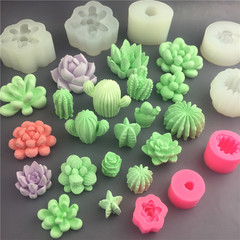 かわいい立体多肉サボテンシリカゲル金型鉢植え緑植香薫ろうそく石膏置物ろうそく金型
