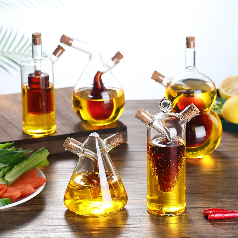 Универсальная бутылка для уксуса и соуса, керамический кухонный бутылок для масла, соевого соуса, винный сосуд, с двойным горлышком, пробка для специй, специальная для кухни