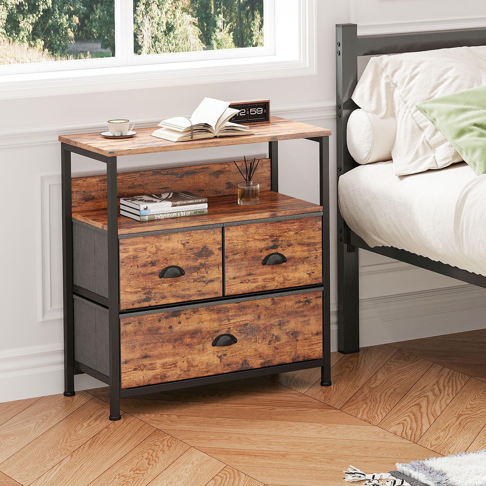 外贸DZ小型客厅落地简易收纳柜节省空间沙发边几置物架