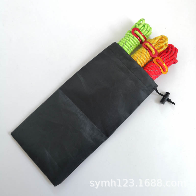 户外帐篷防风绳收纳袋地钉绳子配件收口袋天幕帐篷涤纶束口袋