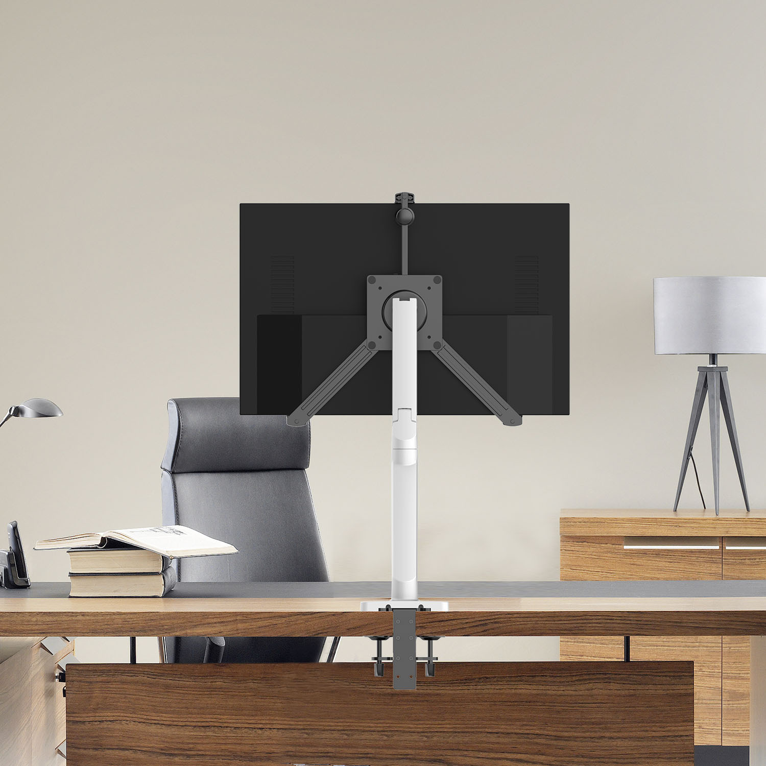 Bemorergo Soporte universal para monitor de ordenador, sin perforaciones, de 17-32 pulgadas, accesorio ligero, adaptable, plegable