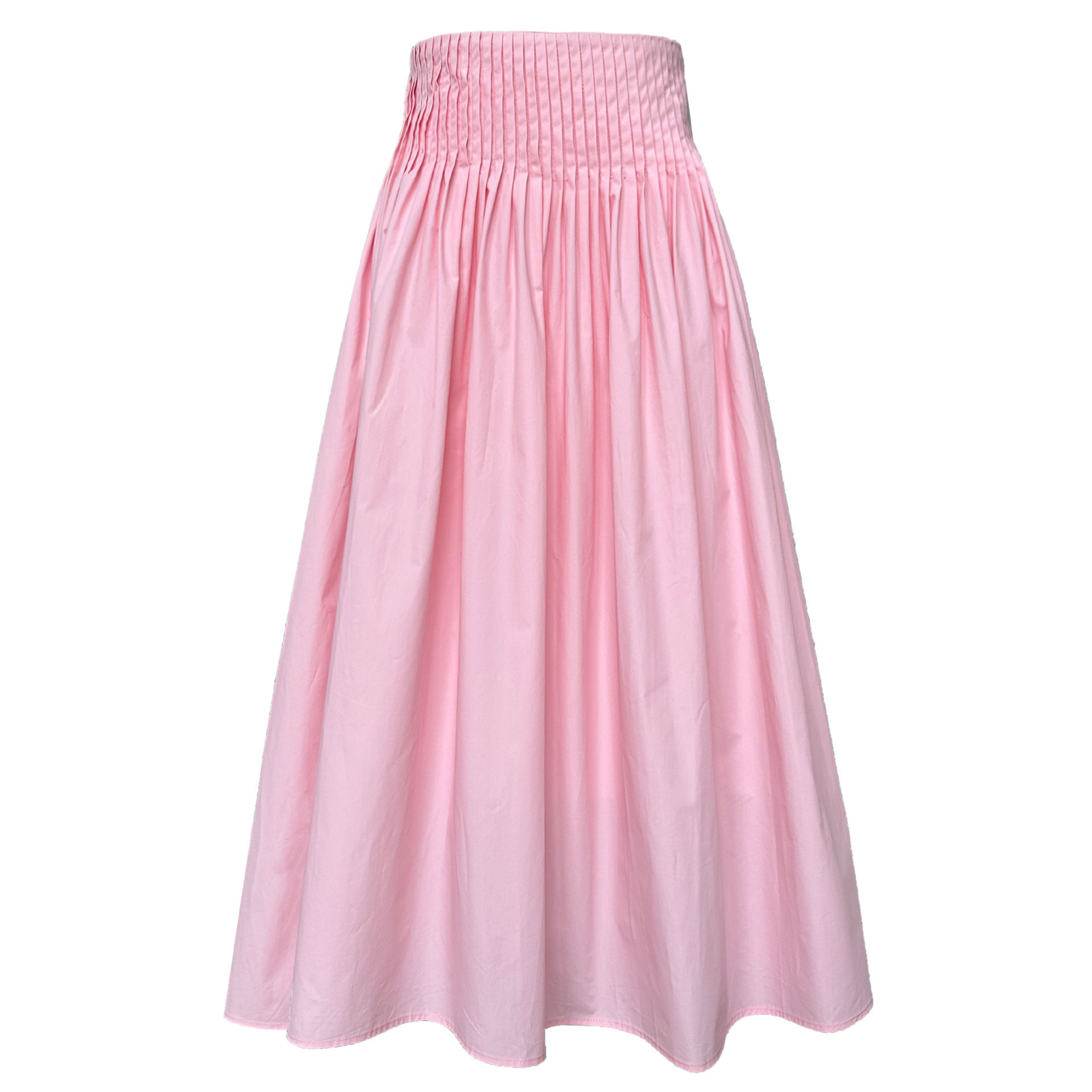 Sweet and Elegant Pleated A-Line Midi Skirt with Elastic High Waist Design for Women 1626