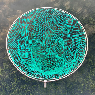 8m Stainless Steel Solid Fishing Net Head Fishing Net for Catching Fish, Large Fish Net Ring Fishing Gear Supplies for Small Fish