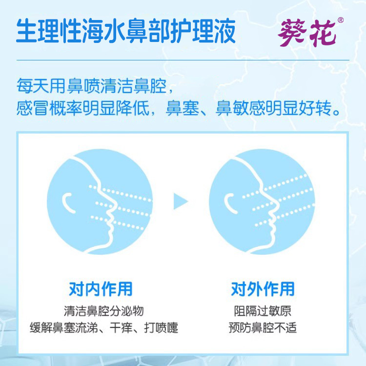 葵花生理性海水鼻腔护理液用于急慢性鼻炎鼻腔清洗鼻部喷雾器正品|undefined