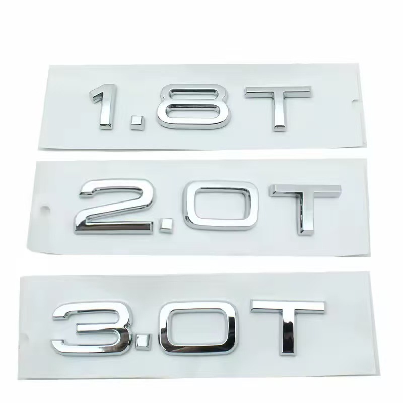 Suitable for Audi A3A4A5A6A7Q3Q5Q7 Car Logo Car Sticker Displacement Mark 2.0t 1.8t 3.0t Car Logo