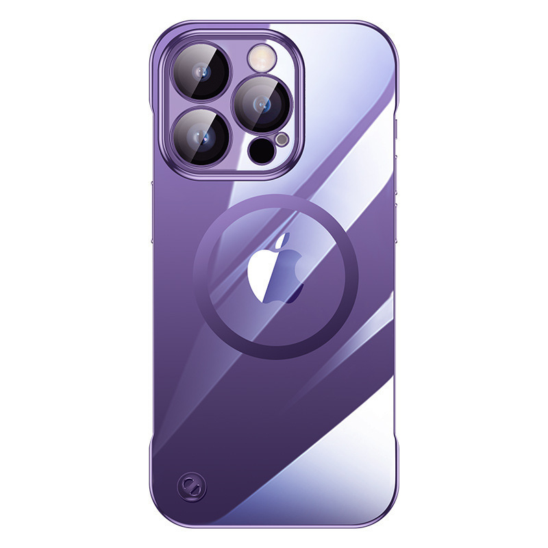 Funda para iPhone 17, con Marco Electrochapado, Lente Magnética MagSafe de Cristal, Textura Apple 14.