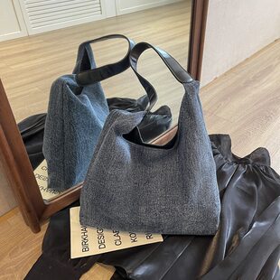 (Cross-border trading), universal denim shoulder bag, capacious one-shoulder bag
