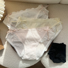 伍月冰淇淋·A类吸汗透气提花纯棉蕾丝蝴蝶结甜美可爱内裤少女感