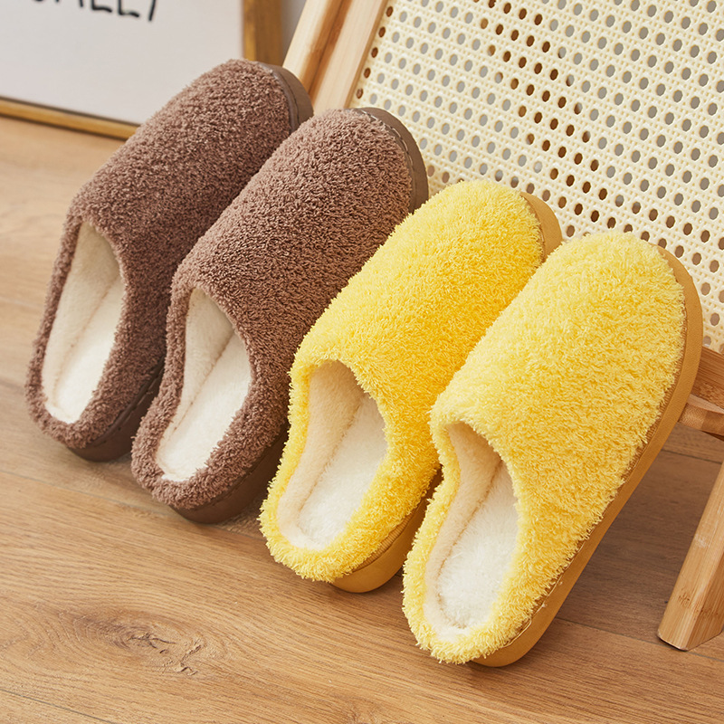 Yuezi Shoes Autumn and Winter Cotton Slippers Women's Bag with Solid Color Warm Home Wool Slippers Men's Couple's Indoor Thick Sole Non-slip Yuezi Shoes Autumn and Winter Cotton Slippers Women's Bag with Solid Color Warm Home Wool Slippers Men's Couple's Indoor Thick Sole Non-slip