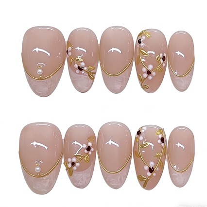 European and American French-Style Foreign Trade Almond-Shaped Nail Art Handmade Wearable Nail Stickers Versatile Whitening Nail Stickers European and American French-Style Foreign Trade Almond-Shaped Nail Art Handmade Wearable Nail Stickers Versatile Whitening Nail Stickers