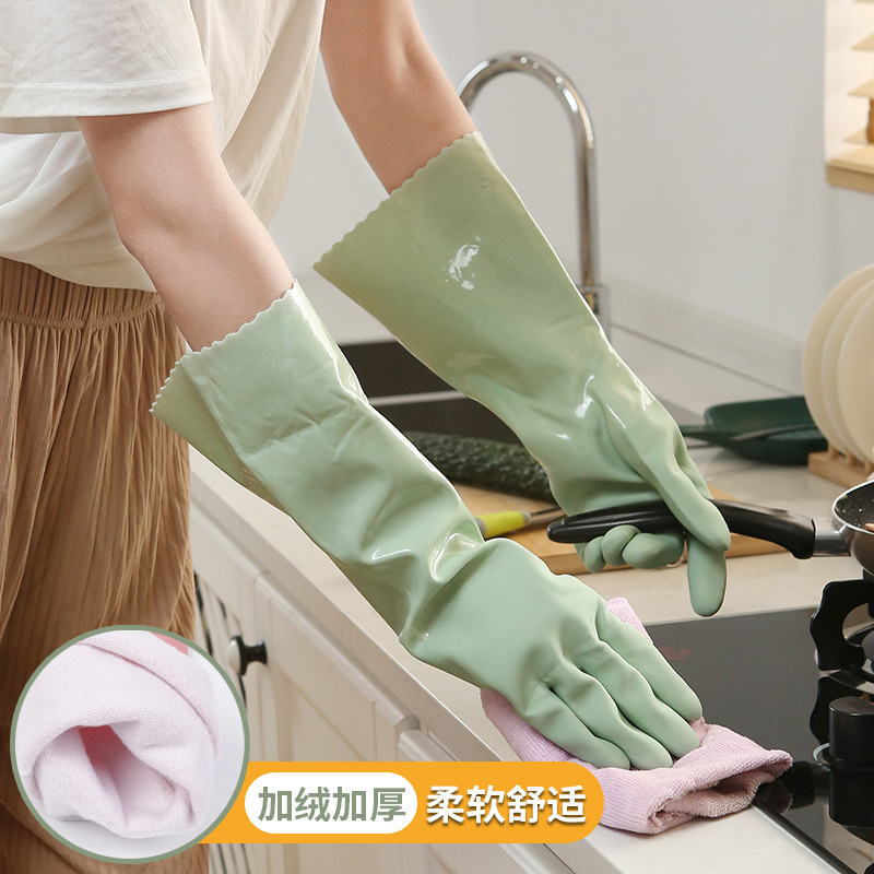 Guantes de lavado de platos para limpieza doméstica de limpieza de platos para mujeres guantes de plástico de cuero para cocina