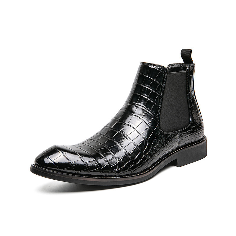 2024 otoño y invierno zapatos masculinos retro tendencia Chelsea botas de cuero de alta altura botas de vaqueros de moda europea y americana image 7
