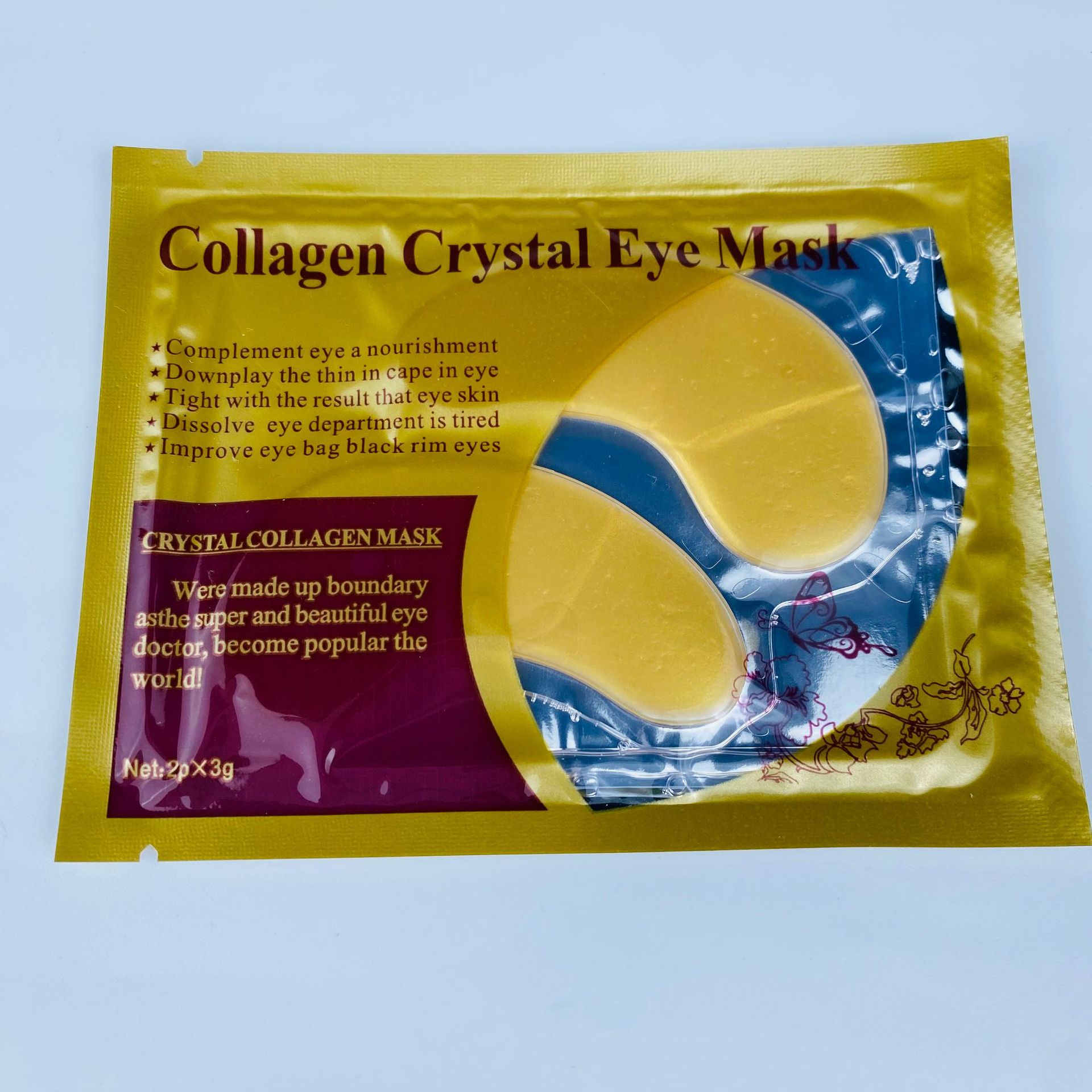 [Comercio exterior exclusivo] Oro versión en inglés 24K máscara de ojo de cristal colágeno transfronterizo Comercio electrónico parche en el ojo al por mayor