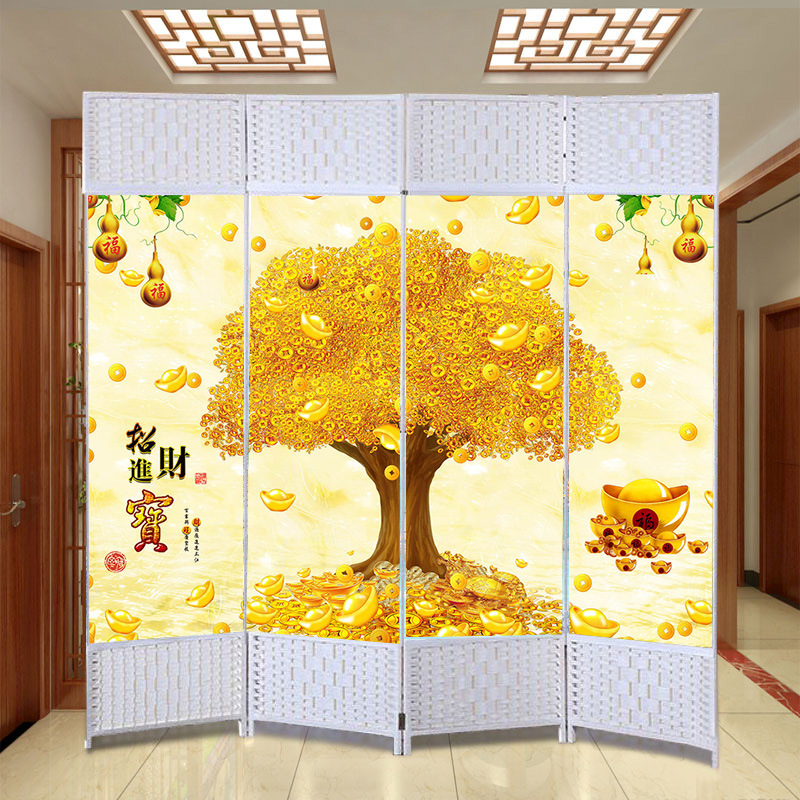 Chinese-Style Screen Partition, Simple and Modern, Suitable for Small Living Rooms and Bedrooms, Entrance Foyer, Foldable Movable Divider Wall, Home Tω