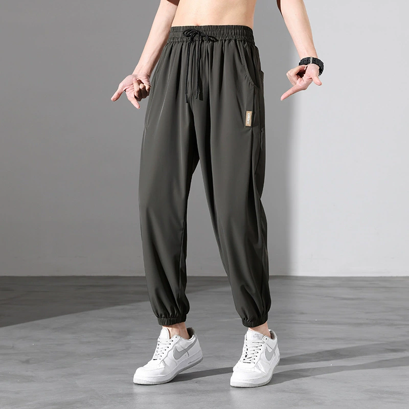 2023 мужские летние брюки больших размеров из ледяного шелка больших размеров плюс