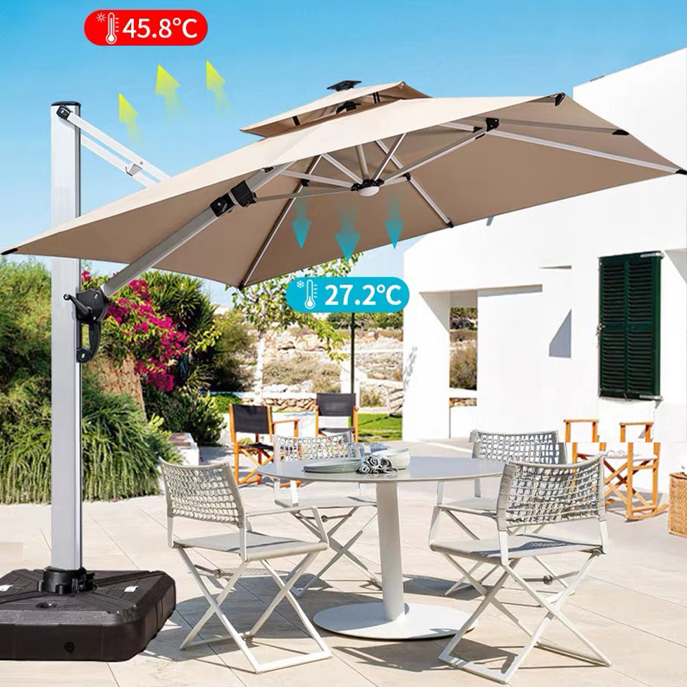 Paraguas al aire libre paraguas de patio paraguas comerciales grandes paraguas de jardín terraza villa al aire libre paraguas romanas image 6