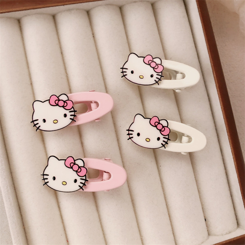 Nuevo acrílico gatito broche de pelo broche de borde broche lateral adorable dulce chica gatito pato pato broche de pelo marino