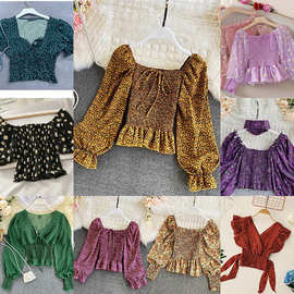 Live solid top Young women's chiffon shirt 女上衣