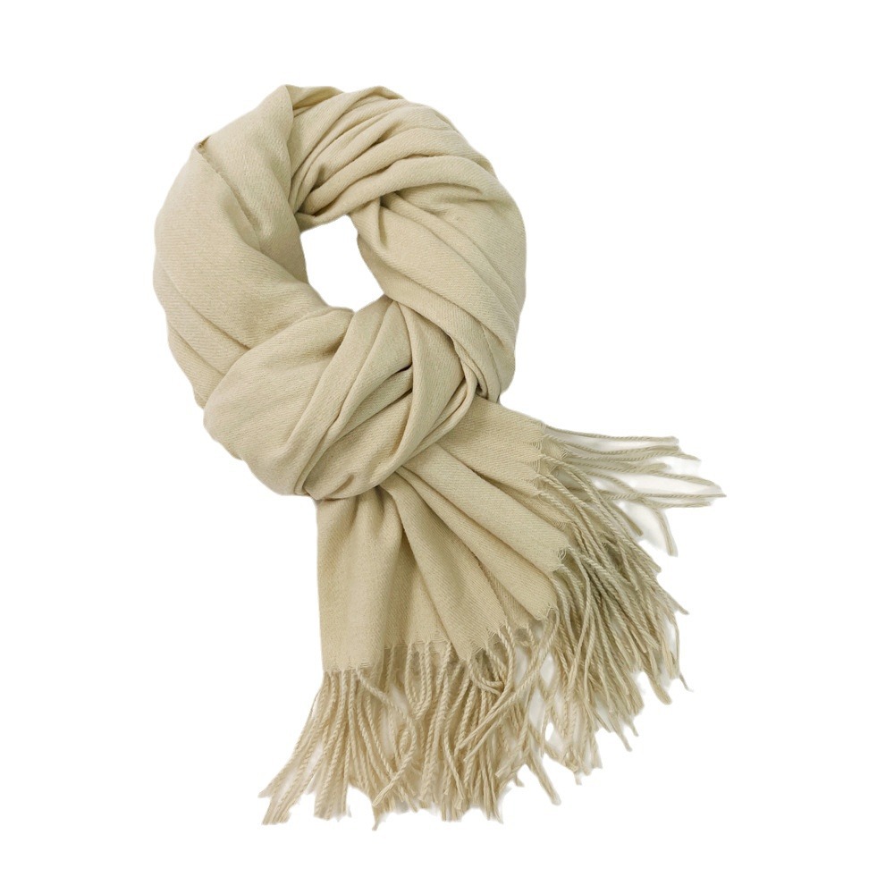 Women's scarf solid color cashmere-like shawl scarf warm fashion trendy all-match mid-length scarf women's short beard wholesale