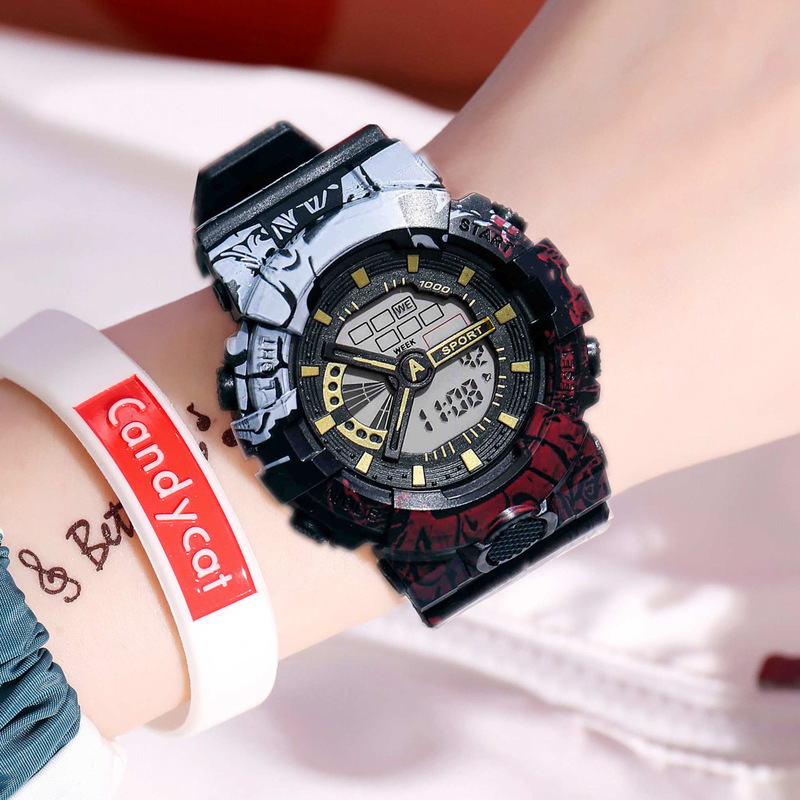 Factory Direct Sales One Piece Single Display Electronic Watch Trendy Men's and Women's Sports Luminous Alarm Clock Waterproof Multi-Function Watch