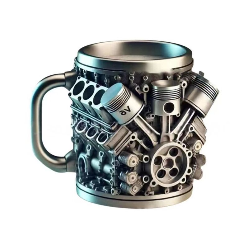 Cross-Border Mug Creative V8 Cup V6 Creative Resin Personalized Wine Glass Mechanical Engine Crafts Ornaments Manufacturer Cross-Border Mug Creative V8 Cup V6 Creative Resin Personalized Wine Glass Mechanical Engine Crafts Ornaments Manufacturer