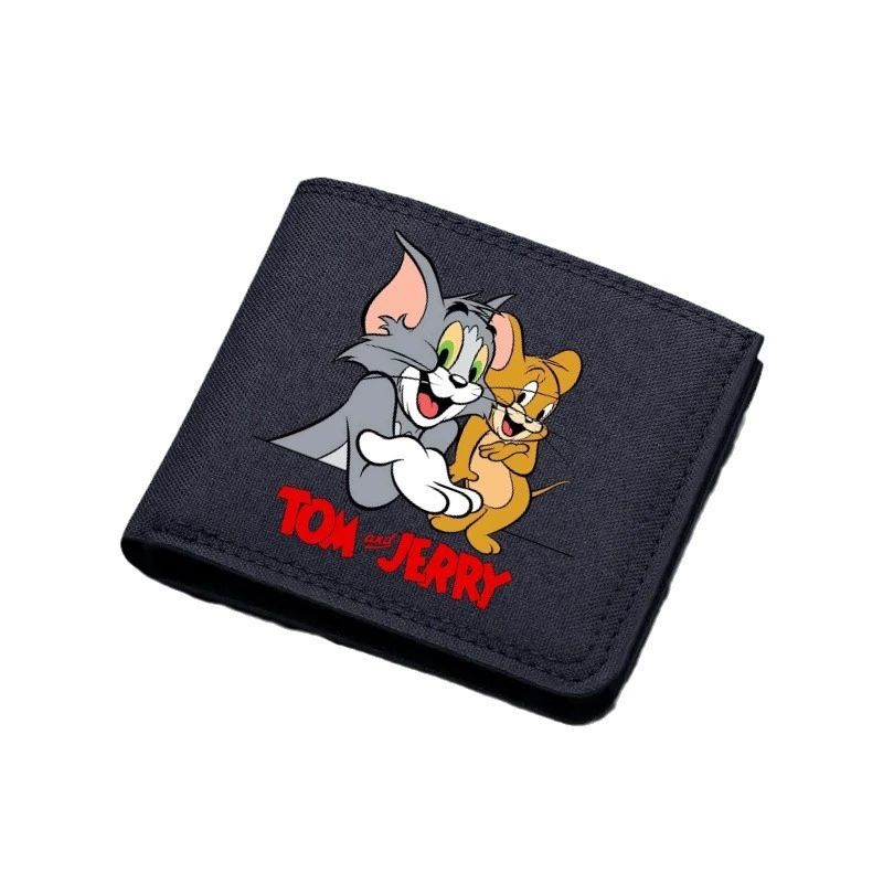 Короткое denim кошелек с молнией в виде мультфильма