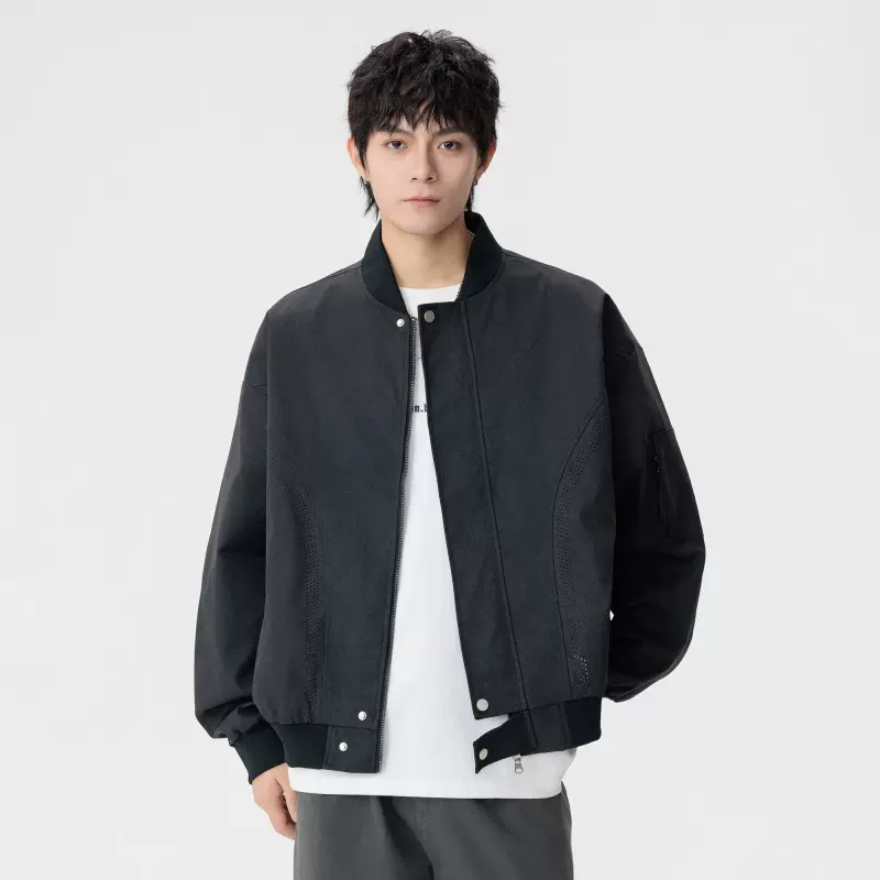 痞帅工装皮衣男2025春秋新款翻领机车皮夹克街头男士休闲宽松外套