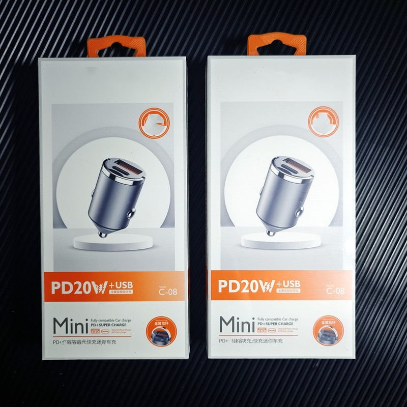 Car Charger one for two fast charge multifunctional car charger Mini Hidden pull ring car charger in stock
