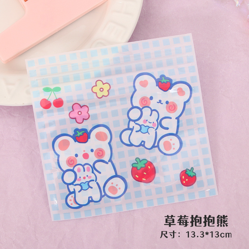 Bolsa de dibujos animados autosellada bolsas de plástico ins lindas bolsas de azúcar de viento almacenar bocadillos joyas bolsas autoselladas bolsas