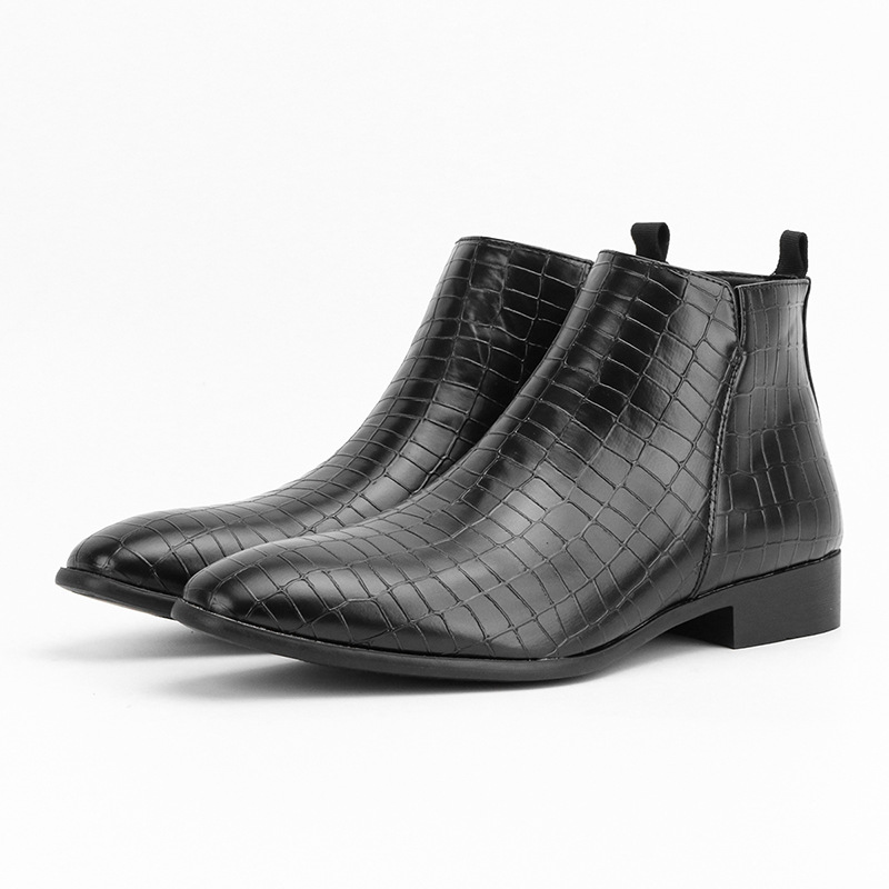 Men's small square head men's shoes personality all stylish men's ankle boots_voghion.com