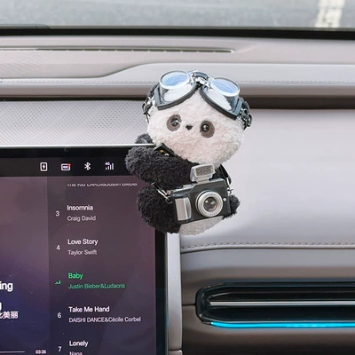 Car ornaments, Car Dashboard Computer - camera-1-panda-doll-with-glue