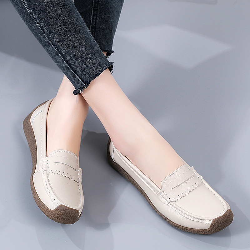 New 2023 Autumn Soft-Soled Comfortable High-Heeled Slip-On Loafers Casual Versatile Women's Shoes