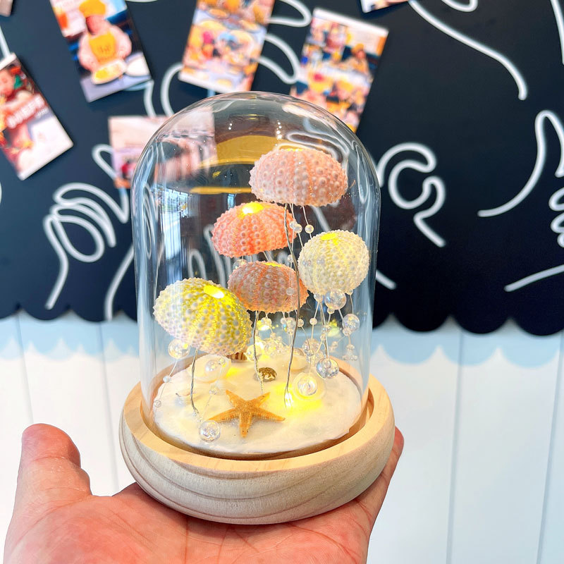 Tiktok same style handmade diy luminous sea urchin shell water mother lamp birthday gift atmosphere High sense night light INS style