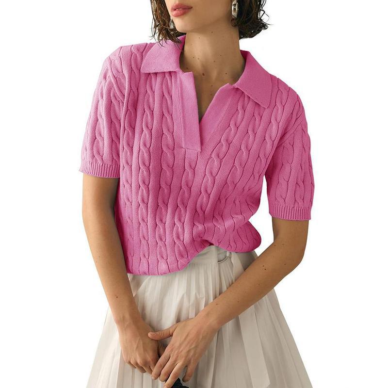 E1650 Dropshipping Aliexpress Amazon Cross-Border New Men's Knitwear Women's Collar Short-Sleeved Knitwear E1650 Dropshipping Aliexpress Amazon Cross-Border New Men's Knitwear Women's Collar Short-Sleeved Knitwear