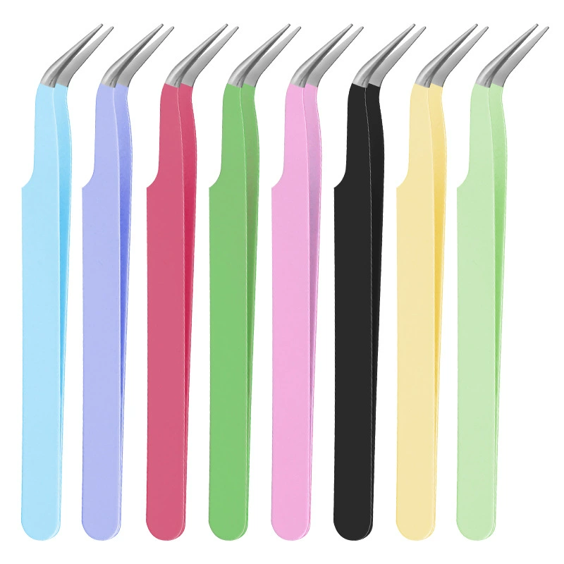 Нержавеющая сталь накладные ресницы без клея щипцы с высокой силой укуса 123 мм без клея партнеры пинцет дофамина цветной пинцет