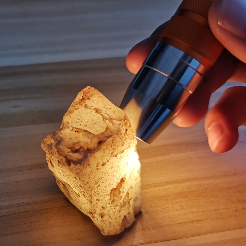鋁合金強光手電筒18650可充電照玉石鑑定翡翠原石文玩驗蛋白光燈