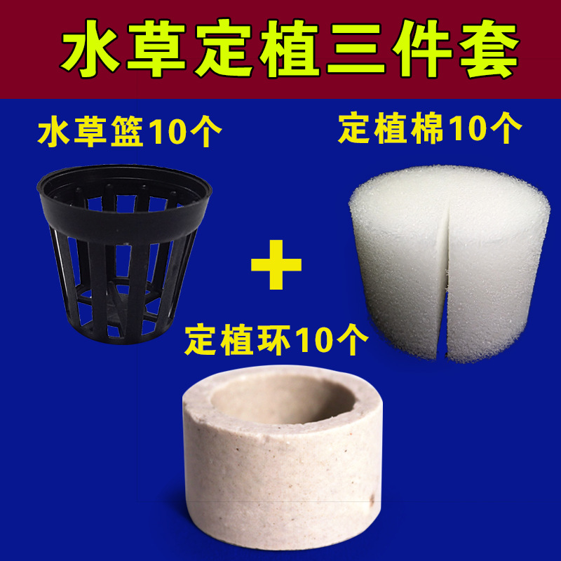 鱼缸水草定植环固定环水草蓝定植棉水草底座鱼缸水草定植杯定植蓝