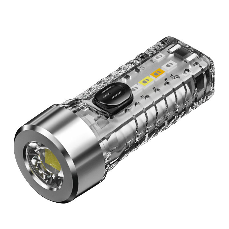 卸売りミニ懐中電灯新型USBキーホルダーライト屋外家庭用夜光携帯ミニ強光懐中電灯|undefined