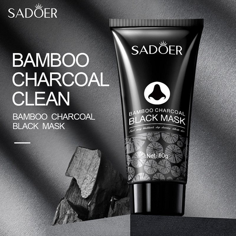 Cross-Border Bamboo Charcoal Blackhead-Absorbing Nose Mask 60g Sadoer Gentle Cleansing T-Zone Foreign Trade Skin Care Products Wholesale